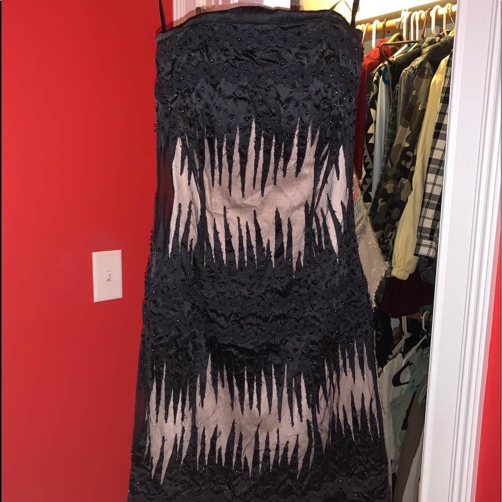 French Connection Black Beaded short formal dress